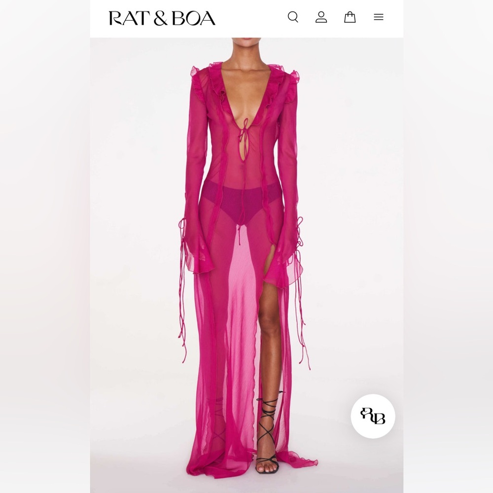 Farretti dress pink rat and boa